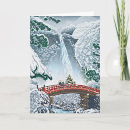 Vintage japanische Illustrierte Weihnachtskarte Karte