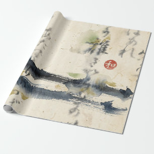 Vintage-Japanische Kalligrafiekunst (11) Geschenkpapier
