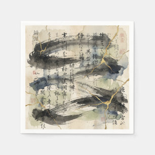Vintage-Japanische Kalligrafiekunst (1) Serviette
