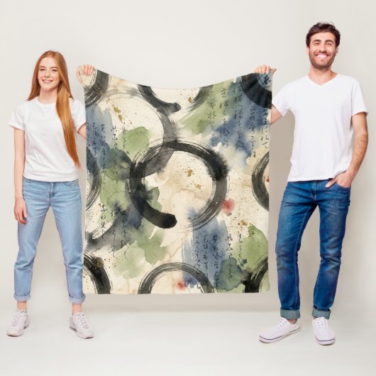 Vintage-Japanische Kalligrafiekunst (3) Fleecedecke (Beispiel)