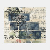 Vintage-Japanische Kalligrafiekunst (4) Fleecedecke (Vorderseite (Horizontal))