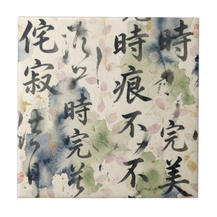 Vintage-Japanische Kalligrafiekunst (9) Fliese