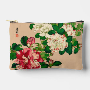 Vintage japanische Kamelien. Deep Pink auf Beige Zubehörtasche