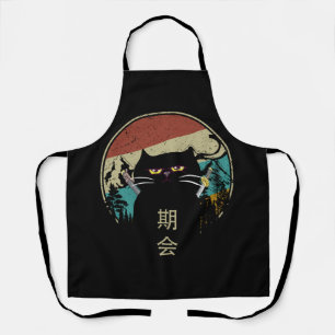 Vintage Japanische Katze Kawaii Retro-Stil Katze K Schürze