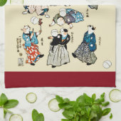 Vintage japanische Katzen-Jongleure Ukiyo-e Kunst Küchentuch (Gefaltet)