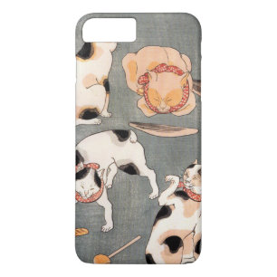 Vintage japanische Katzenkunst iPhone 8 Plus/7 Plus Hülle