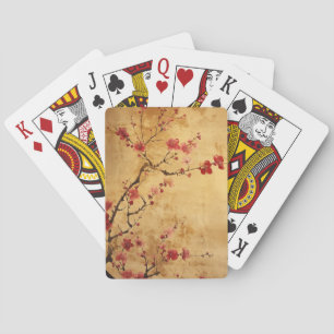 Vintage japanische Kirschblüte Spielkarten