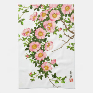 Vintage japanische Kirschblüten, -ROSA und -gold Handtuch