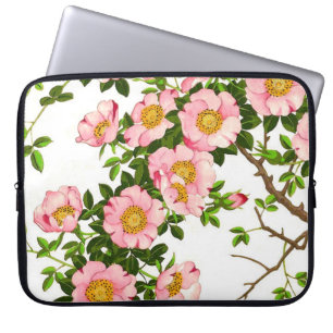 Vintage japanische Kirschblüten, Rosa und Gold Laptopschutzhülle