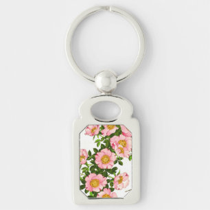 Vintage japanische Kirschblüten, Rosa und Gold Schlüsselanhänger