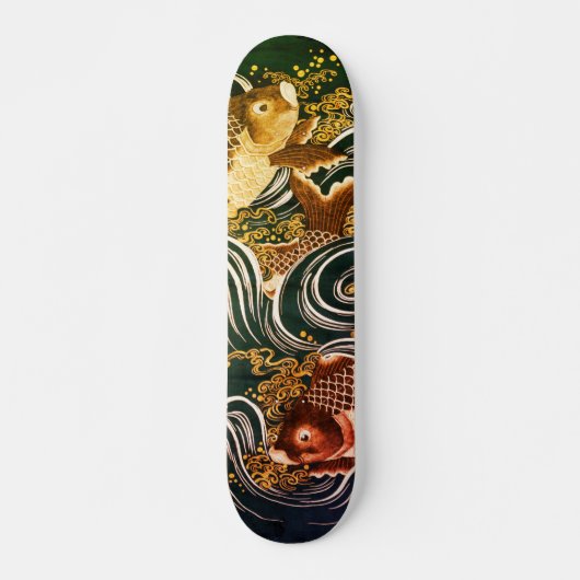 Vintage japanische Koi Carp Art Skateboard (Vorne)