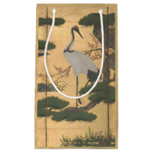 Vintage japanische Krane Golden Background Geschen