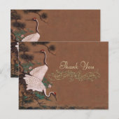 Vintage japanische Krane Wedding Danke Postkarte (Vorne/Hinten)