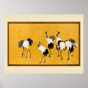 Vintage japanische Krankunst Poster