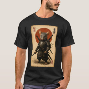 Vintage japanische Kunst Anime Grafik Samurai Ratt T-Shirt