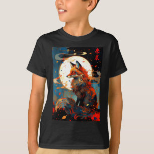 Vintage japanische Kunst Fuchs in der Mondnacht Sz T-Shirt