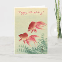 Vintage japanische Kunst: Goldfish zum Geburtstag