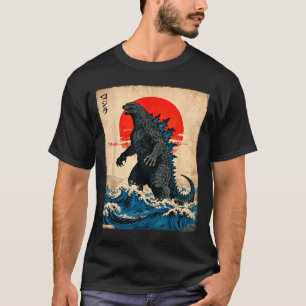 Vintage japanische Kunst Kaiju Monster  T-Shirt