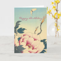 Vintage japanische Kunst: Peonies Geburtstag