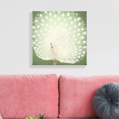 Vintage japanische Kunst | Pfau Leinwanddruck (Insitu (Wohnzimmer))