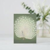 Vintage japanische Kunst | Pfau Postkarte (Stehend Vorderseite)