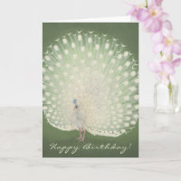 Vintage japanische Kunst | Pfauen-Geburtskarte