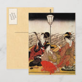 Vintage japanische Kunst Postkarte (Vorne/Hinten)