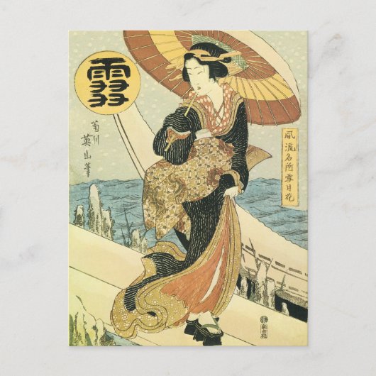 Vintage japanische Kunst Postkarte (Vorderseite)