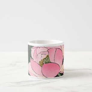 Vintage japanische Kunst - Rosa Lotus Blume Espressotasse