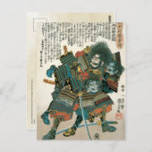 Vintage japanische Kunst Samurai Warrier in Battle Postkarte (Vorne/Hinten)