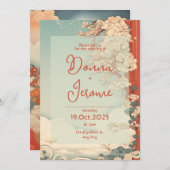 Vintage japanische Kunsteinladung Einladung (Vorne/Hinten)