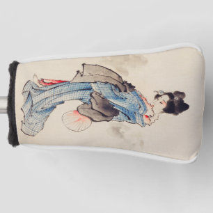 Vintage japanische Kunstfrau in einem Kimono Golf Headcover
