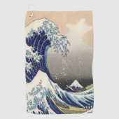 Vintage japanische Kunstlandschaft Golfhandtuch (Vorderseite)