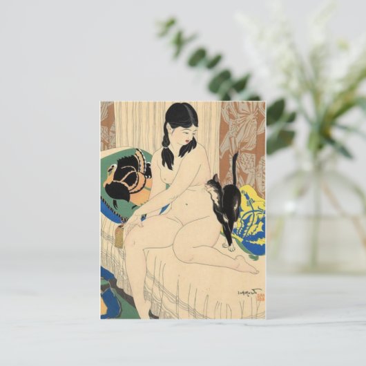 Vintage japanische Kunstpostkarte Postkarte (Stehend Vorderseite)