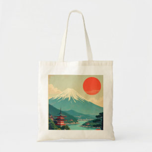 Vintage japanische Landschaft Tragetasche