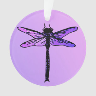 Vintage japanische Libelle, Amethyst lila Ornament