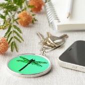 Vintage Japanische Libelle, Smaragdgrün Schlüsselanhänger (Seite)