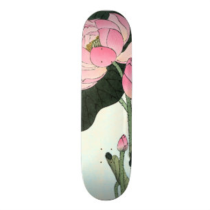 Vintage japanische Lotos-Blume der feinen Kunst- Skateboard