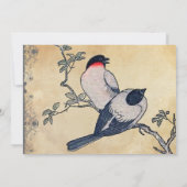 Vintage japanische Lovebirds, die Einladung (Rückseite)