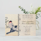 Vintage japanische Lovebirds, die Einladung (Stehend Vorderseite)