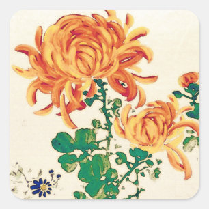 Vintage japanische Malerei Chrysanthemas Aufkleber