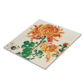 Vintage japanische Malerei Chrysanthemas Fliese (Seite)