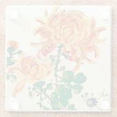 Vintage japanische Malerei Chrysanthemas Glasuntersetzer (Rückseite)