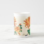 Vintage japanische Malerei der Chrysanthemen Porzellantasse (Vorderseite)