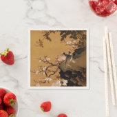 Vintage japanische Malerei von zwei Vögeln Serviette (Beispiel)