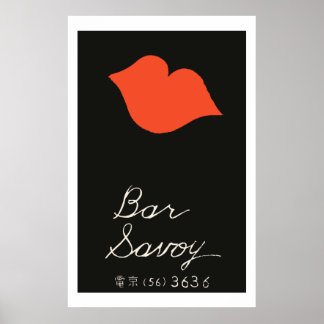 Vintage japanische Matchbox-Abdeckung (Bar Savoy) Poster