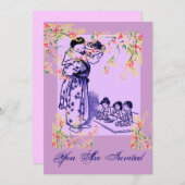 Vintage japanische Moden Einladung (Vorne/Hinten)