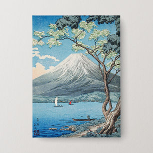 Vintage japanische Mount Fuji und Lake Yamanaka Ku Button
