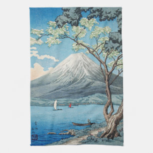 Vintage japanische Mount Fuji und Lake Yamanaka Ku Geschirrtuch
