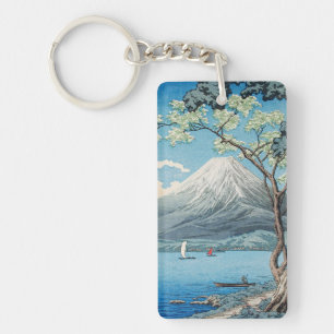 Vintage japanische Mount Fuji und Lake Yamanaka Ku Schlüsselanhänger